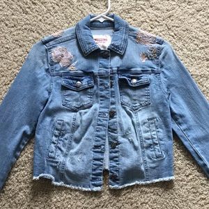 Simple floral Jean jacket